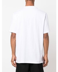 weißes bedrucktes T-Shirt mit einem Rundhalsausschnitt von MSGM