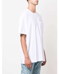 weißes bedrucktes T-Shirt mit einem Rundhalsausschnitt von Off-White