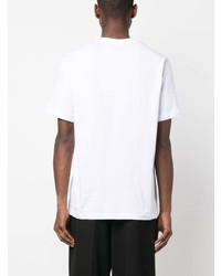 weißes bedrucktes T-Shirt mit einem Rundhalsausschnitt von MSGM