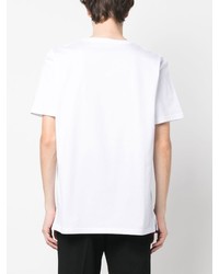 weißes bedrucktes T-Shirt mit einem Rundhalsausschnitt von Alexander McQueen