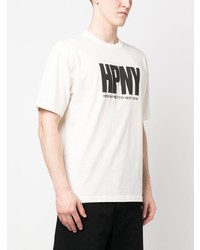 weißes bedrucktes T-Shirt mit einem Rundhalsausschnitt von Heron Preston