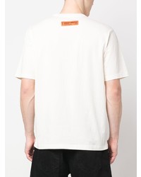 weißes bedrucktes T-Shirt mit einem Rundhalsausschnitt von Heron Preston