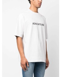 weißes bedrucktes T-Shirt mit einem Rundhalsausschnitt von Balenciaga