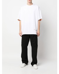 weißes bedrucktes T-Shirt mit einem Rundhalsausschnitt von Incotex