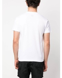 weißes bedrucktes T-Shirt mit einem Rundhalsausschnitt von Stone Island