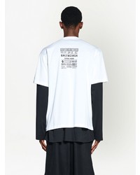 weißes bedrucktes T-Shirt mit einem Rundhalsausschnitt von Balenciaga