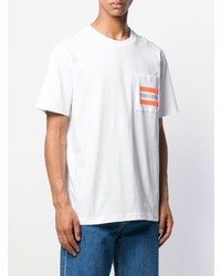 weißes bedrucktes T-Shirt mit einem Rundhalsausschnitt von Calvin Klein Jeans Est. 1978