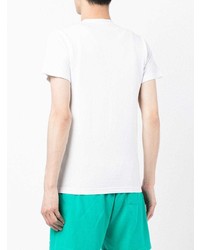 weißes bedrucktes T-Shirt mit einem Rundhalsausschnitt von Sporty & Rich