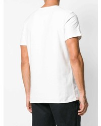 weißes bedrucktes T-Shirt mit einem Rundhalsausschnitt von A.P.C.