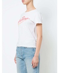 weißes bedrucktes T-Shirt mit einem Rundhalsausschnitt von RE/DONE