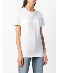 weißes bedrucktes T-Shirt mit einem Rundhalsausschnitt von Calvin Klein Jeans