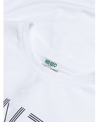 weißes bedrucktes T-Shirt mit einem Rundhalsausschnitt von Kenzo