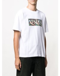 weißes bedrucktes T-Shirt mit einem Rundhalsausschnitt von Kenzo