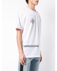 weißes bedrucktes T-Shirt mit einem Rundhalsausschnitt von Off-White