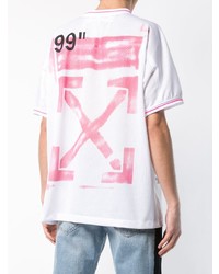 weißes bedrucktes T-Shirt mit einem Rundhalsausschnitt von Off-White