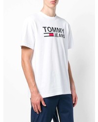 weißes bedrucktes T-Shirt mit einem Rundhalsausschnitt von Tommy Jeans