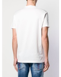 weißes bedrucktes T-Shirt mit einem Rundhalsausschnitt von DSQUARED2