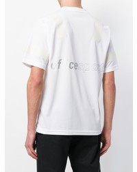 weißes bedrucktes T-Shirt mit einem Rundhalsausschnitt von Upww