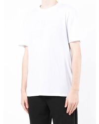 weißes bedrucktes T-Shirt mit einem Rundhalsausschnitt von Armani Exchange