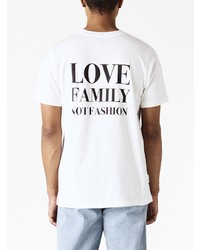 weißes bedrucktes T-Shirt mit einem Rundhalsausschnitt von Family First