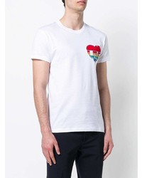 weißes bedrucktes T-Shirt mit einem Rundhalsausschnitt von Valentino