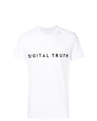weißes bedrucktes T-Shirt mit einem Rundhalsausschnitt von Low Brand