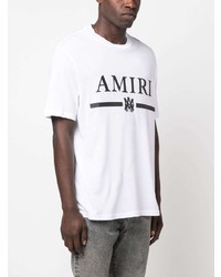 weißes bedrucktes T-Shirt mit einem Rundhalsausschnitt von Amiri