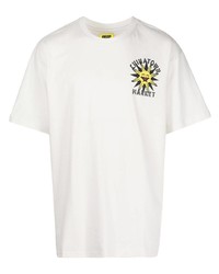 weißes bedrucktes T-Shirt mit einem Rundhalsausschnitt von MA®KET