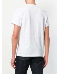 weißes bedrucktes T-Shirt mit einem Rundhalsausschnitt von MAISON KITSUNÉ