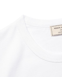 weißes bedrucktes T-Shirt mit einem Rundhalsausschnitt von MAISON KITSUNÉ