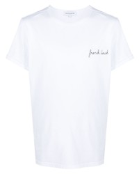weißes bedrucktes T-Shirt mit einem Rundhalsausschnitt von Maison Labiche