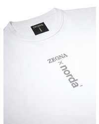 weißes bedrucktes T-Shirt mit einem Rundhalsausschnitt von Zegna