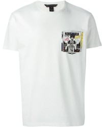 weißes bedrucktes T-Shirt mit einem Rundhalsausschnitt von Marc by Marc Jacobs