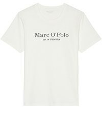 weißes bedrucktes T-Shirt mit einem Rundhalsausschnitt von Marc O'Polo