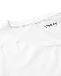 weißes bedrucktes T-Shirt mit einem Rundhalsausschnitt von Theory