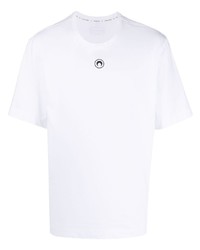 weißes bedrucktes T-Shirt mit einem Rundhalsausschnitt von Marine Serre
