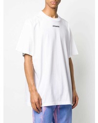 weißes bedrucktes T-Shirt mit einem Rundhalsausschnitt von Off-White