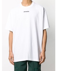 weißes bedrucktes T-Shirt mit einem Rundhalsausschnitt von Off-White