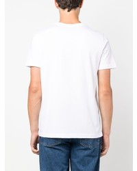 weißes bedrucktes T-Shirt mit einem Rundhalsausschnitt von A.P.C.