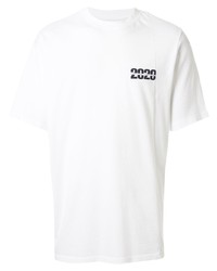 weißes bedrucktes T-Shirt mit einem Rundhalsausschnitt von Martine Rose