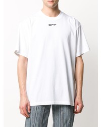 weißes bedrucktes T-Shirt mit einem Rundhalsausschnitt von Off-White