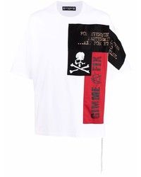 weißes bedrucktes T-Shirt mit einem Rundhalsausschnitt von Mastermind Japan