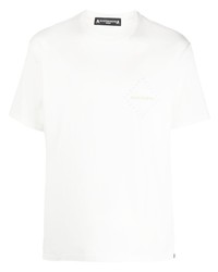 weißes bedrucktes T-Shirt mit einem Rundhalsausschnitt von Mastermind Japan