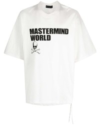 weißes bedrucktes T-Shirt mit einem Rundhalsausschnitt von Mastermind Japan