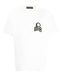 weißes bedrucktes T-Shirt mit einem Rundhalsausschnitt von Mastermind Japan