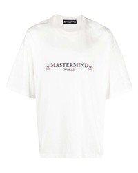 weißes bedrucktes T-Shirt mit einem Rundhalsausschnitt von Mastermind Japan