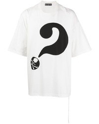 weißes bedrucktes T-Shirt mit einem Rundhalsausschnitt von Mastermind Japan