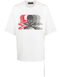 weißes bedrucktes T-Shirt mit einem Rundhalsausschnitt von Mastermind Japan