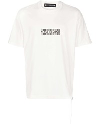 weißes bedrucktes T-Shirt mit einem Rundhalsausschnitt von Mastermind World