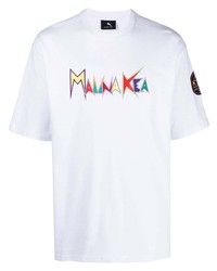 weißes bedrucktes T-Shirt mit einem Rundhalsausschnitt von Mauna Kea